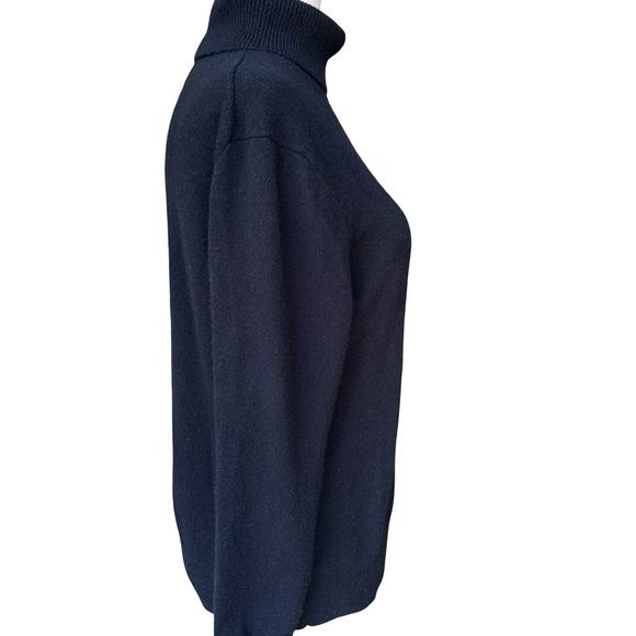 Lands End Women’s 100% Cashmere Black Turtleneck Sweater Size Medium - Picture 5 of 9